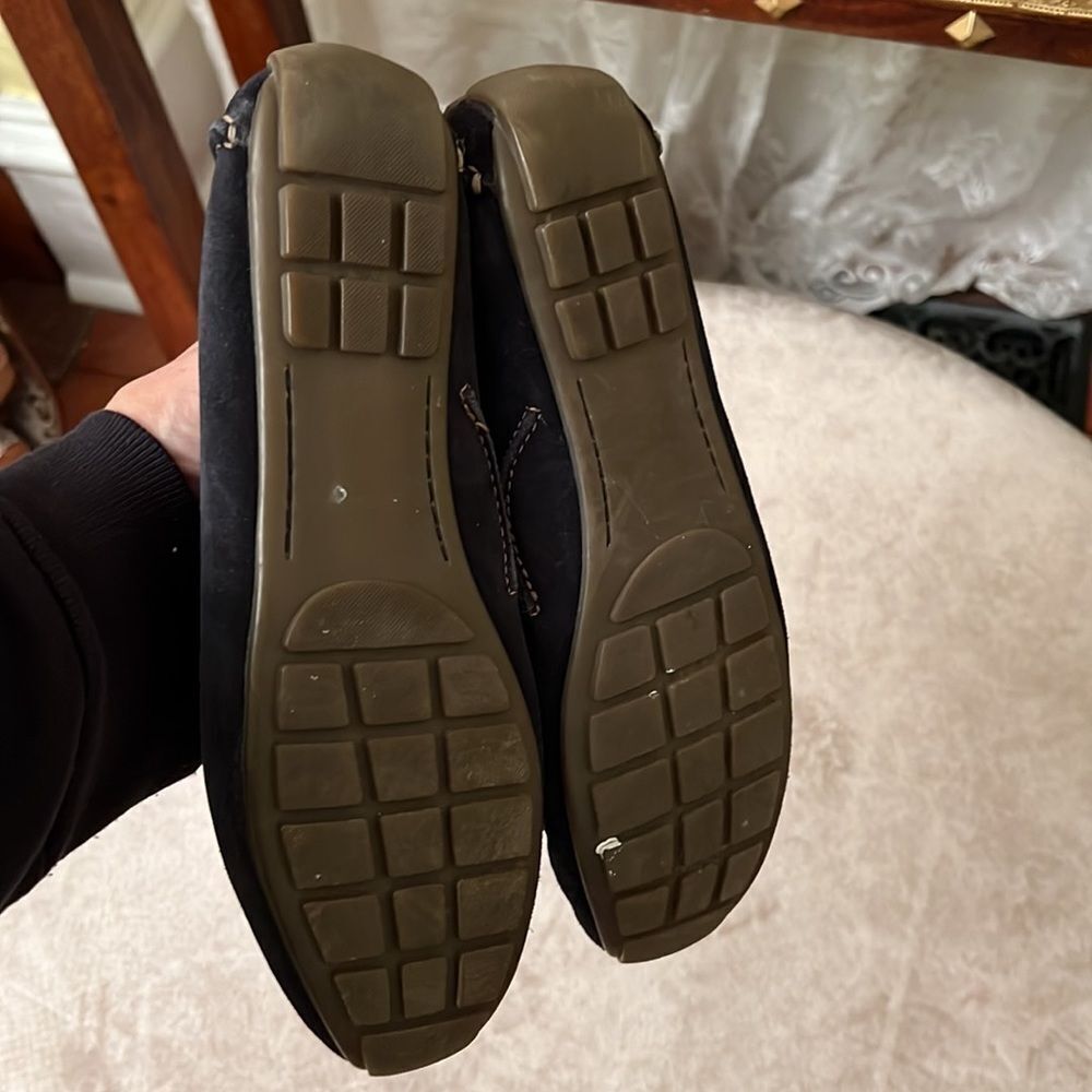 Clark’s Artisan Sz 9 Navy Suede Leather Rubber Sole Loafers EUC - Picture 5 of 9